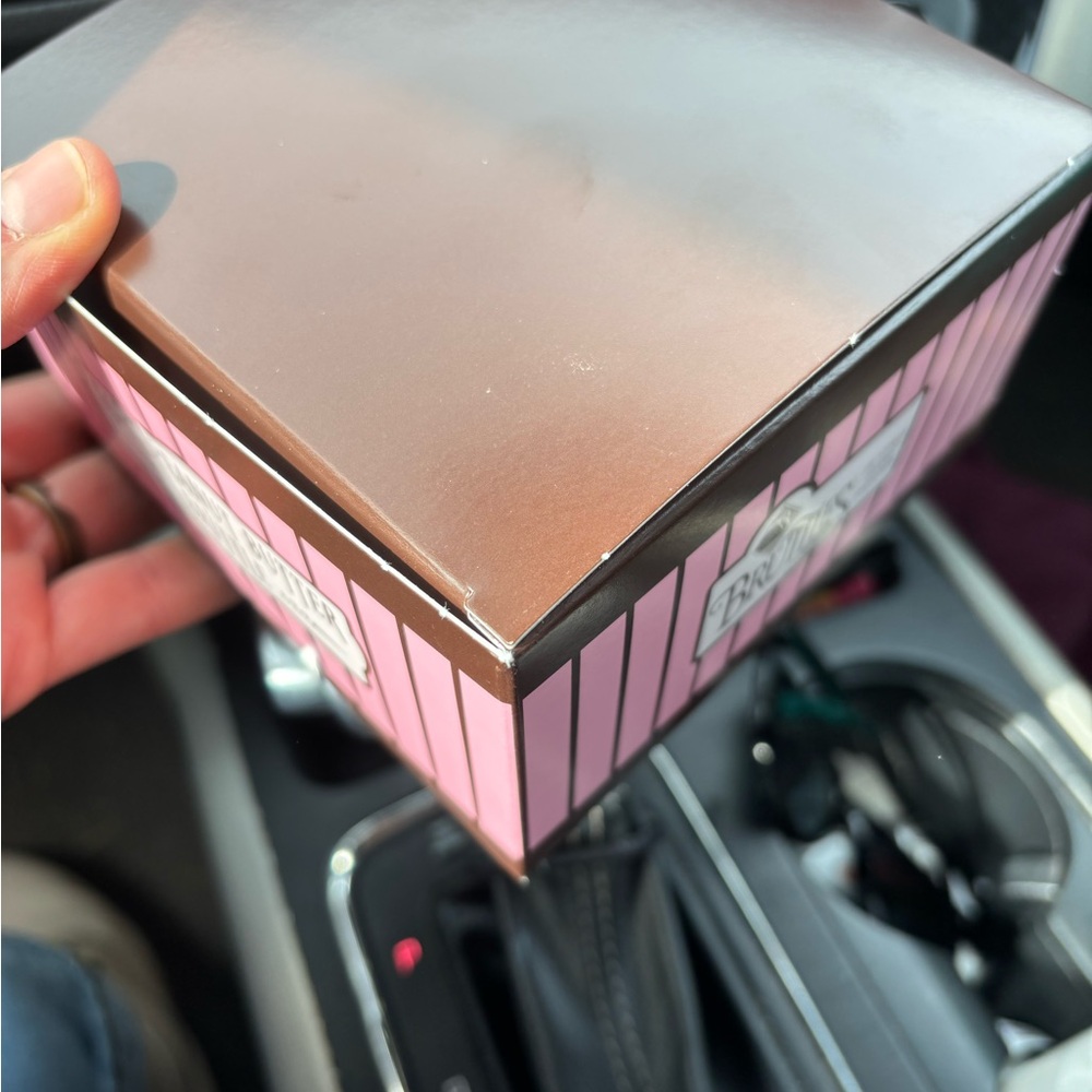 Pink and Brown Striped Box